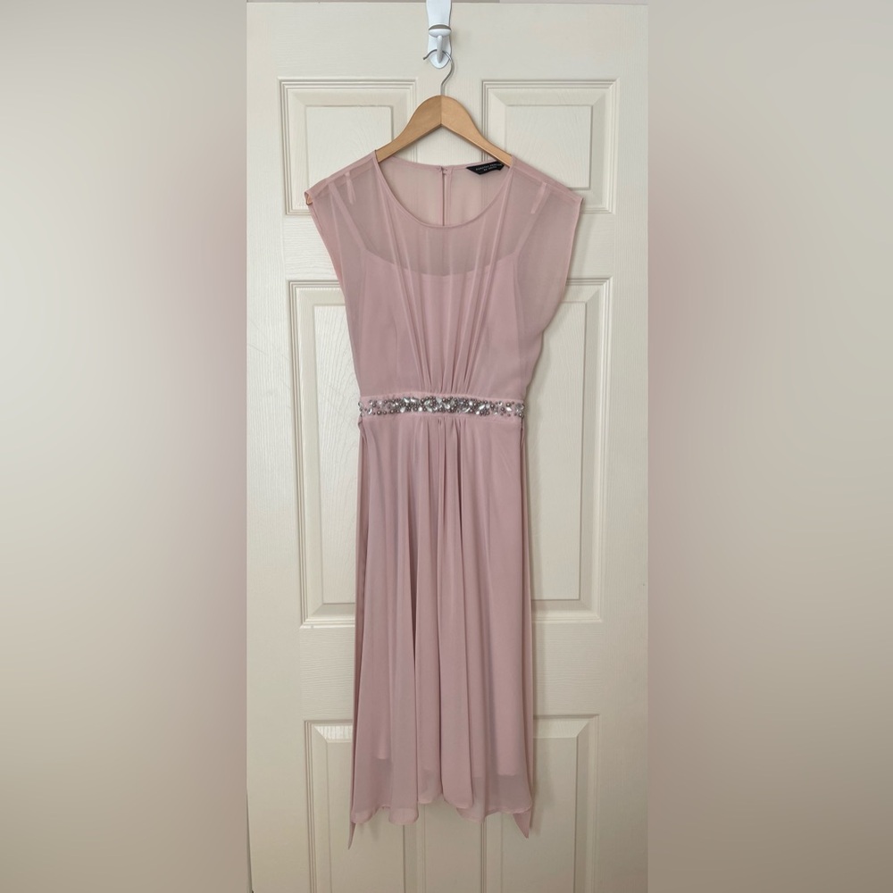 Dorothy Perkins Pink Chiffon A-line Midi Dress